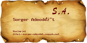 Sorger Adeodát névjegykártya